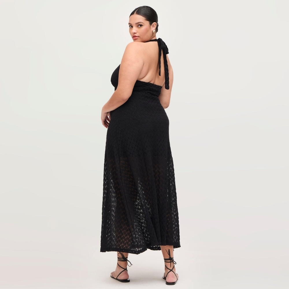 Hill House Home Bela Dress Black Raschel Knit NWT xxl Halter - Picture 2 of 7